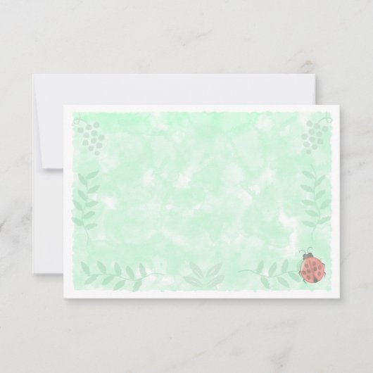 Botanical Watercolor Ladybug Blank   ノートカード (正面)