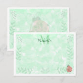 Botanical Watercolor Ladybug Monogram   ノートカード (正面/裏面)