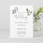 Botanical watercolor leaves wedding invitation セーブザデート (スタンド正面)