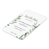 Botanical watercolor olive leaves Save the Date マグネット (左側)