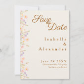 Botanical Watercolor Vine Border Save th Date Card (正面)
