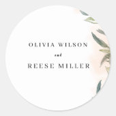 Botanical Watercolor Wedding Invitation  ラウンドシール (正面)