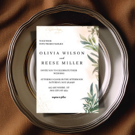 Botanical Watercolor Wedding Invitation  招待状