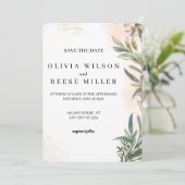 Botanical Watercolor Wedding Save the Date 招待状 (スタンド正面)