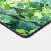 Botanical Watercolor White Blossoms Green Leaves デスクマット (コーナー)