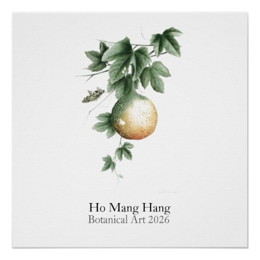 Botanical Watercolors Calendar 2026 ポスター (正面)