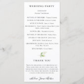 Botanical Watercolour Floral Lily Wedding プログラム (裏面)