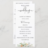 Botanical Watercolour Floral Lily Wedding プログラム (正面/裏面)