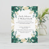 Botanical Wedding Invitation with Green Leaves 招待状 (スタンド正面)