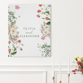 Botanical Wedding Poster with Soft Floral Frame ポスター