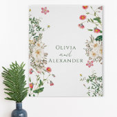 Botanical Wedding Poster with Soft Floral Frame ポスター