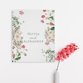 Botanical Wedding Poster with Soft Floral Frame ポスター