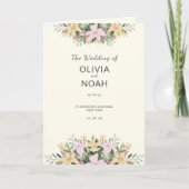 Botanical wedding program - boho folded card カード (正面)