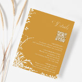 Botanical Wedding QR Code Details Amber エンクロージャーカード