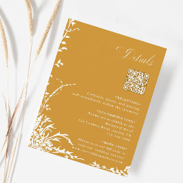 Botanical Wedding QR Code Details Amber エンクロージャーカード