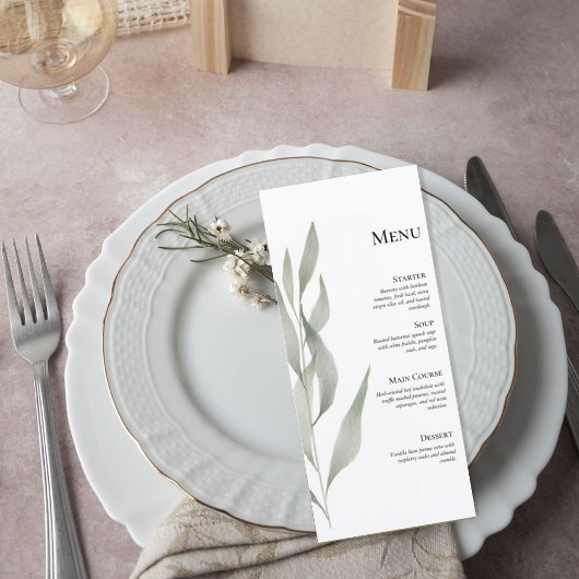 Botanical Wedding Reception Menu メニュー