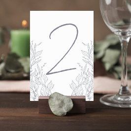 Botanical Wedding Reception Table Number Card テーブルナンバー