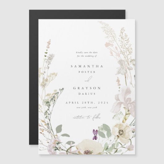Botanical Wedding Save the Date Magnet (正面/裏面)