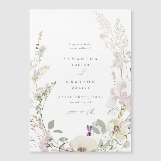 Botanical Wedding Save the Date Magnet (正面)