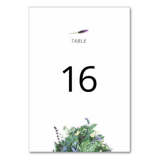 Botanical Wedding Table Number Card テーブルナンバー (正面)