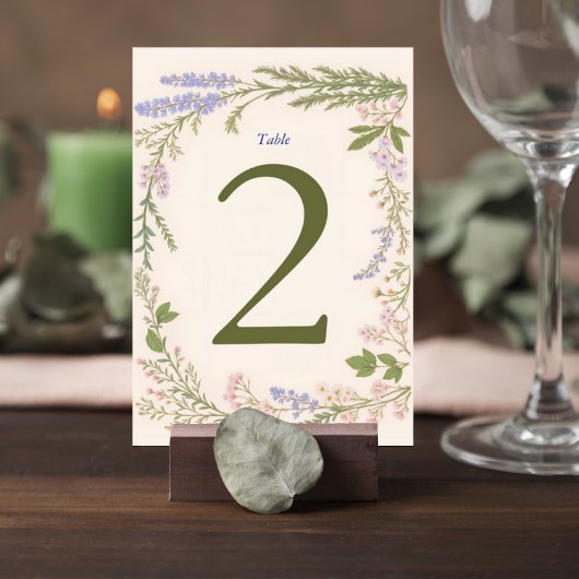 Botanical Wedding Table Number Card テーブルナンバー