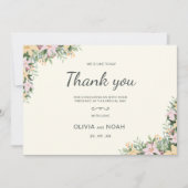 Botanical wedding thank you card - boho style サンキューカード (正面)