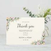 Botanical wedding thank you card - boho style サンキューカード (スタンド正面)