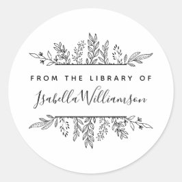 Botanical Whimsy "From the Library of"蔵書票 ラウンドシール