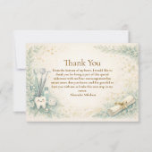 Botanical White Coat Dentist Graduation サンキューカード (正面)