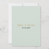 Botanical white mint berries floral RSVP 招待状 (裏面)