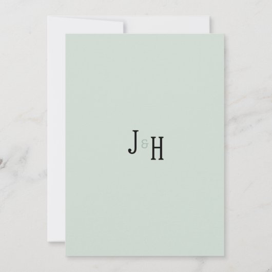 Botanical white mint berries floral Wedding 招待状 (裏面)