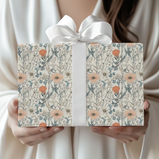 Botanical Wildflower Elegant Gift Wrapping Paper ラッピングペーパー