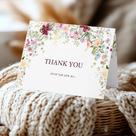 Botanical Wildflower Garden Wedding Thank You サンキューカード
