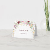 Botanical Wildflower Garden Wedding Thank You サンキューカード (正面)