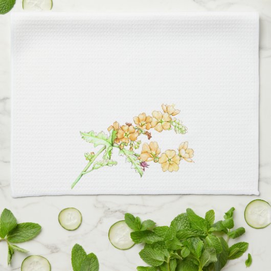 Botanical wildflower, globemallow tea towel キッチンタオル (折り畳み)