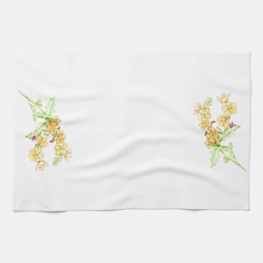 Botanical wildflower, globemallow tea towel キッチンタオル (横)
