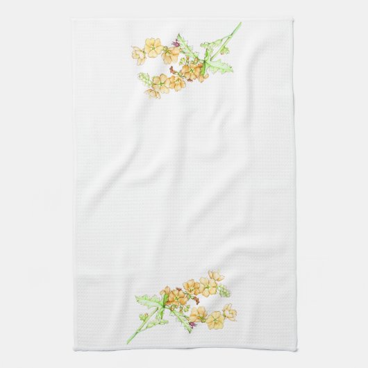 Botanical wildflower, globemallow tea towel キッチンタオル (縦)