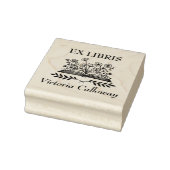 Botanical Wildflower Open Book Ex Libris Bookplate ラバースタンプ (スタンプ)