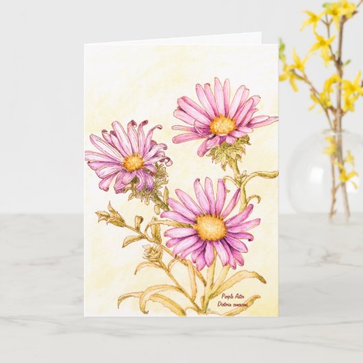 Botanical wildflower watercolor, blank inside カード (黄色い花)