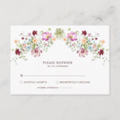 Botanical Wildflower Wedding RSVP Card エンクロージャーカード (正面)