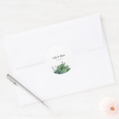 Botanical Wildflower Wedding Sticker ラウンドシール (封筒)