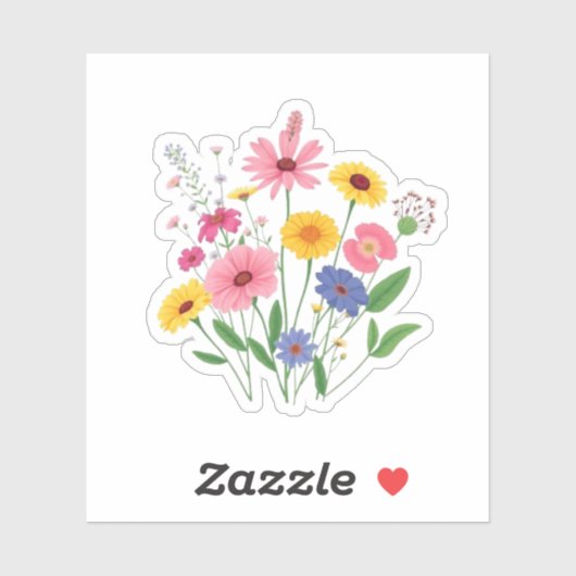 Botanical Wildflowers Floral Meadow Aesthetic シール (シート)