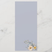 Botanical wildflowers garden floral Wedding Menu プログラム (裏面)