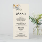 Botanical wildflowers garden floral Wedding Menu プログラム (スタンド正面)