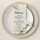 Botanical wildflowers garden floral Wedding Menu プログラム<br><div class="desc">Botanical wildflowers garden floral Wedding Menu Invitation.
A simple wildflower botanical invitation that is perfect for a garden or outdoor wedding. All designs are printed. All designs are printed.</div>