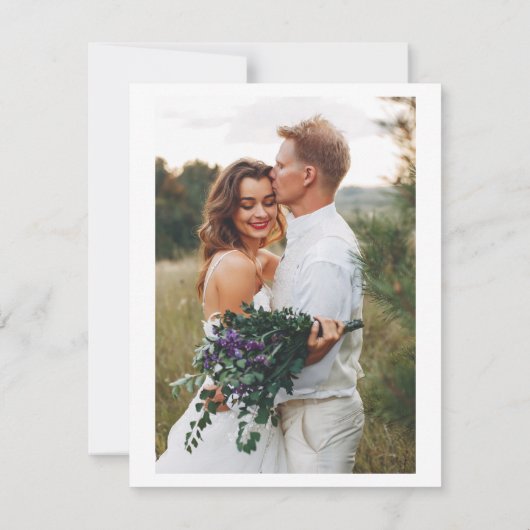 Botanical Wildflowers Wedding Save the Date 案内状 (裏面)