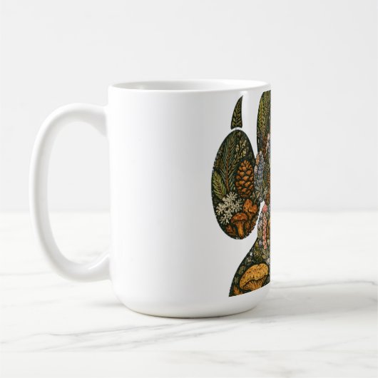 Botanical Wolf Paw Pine Forest Nature Mug コーヒーマグカップ (左)