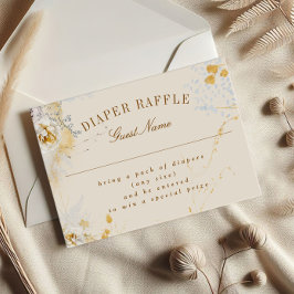 botanical wreath baby shower diaper raffle ノートカード
