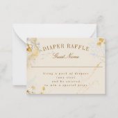 botanical wreath baby shower diaper raffle ノートカード (正面)