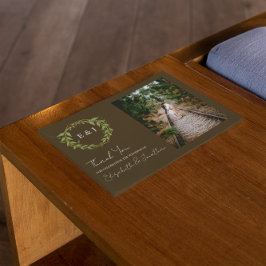 Botanical Wreath Earth Tone Wedding サンキューカード